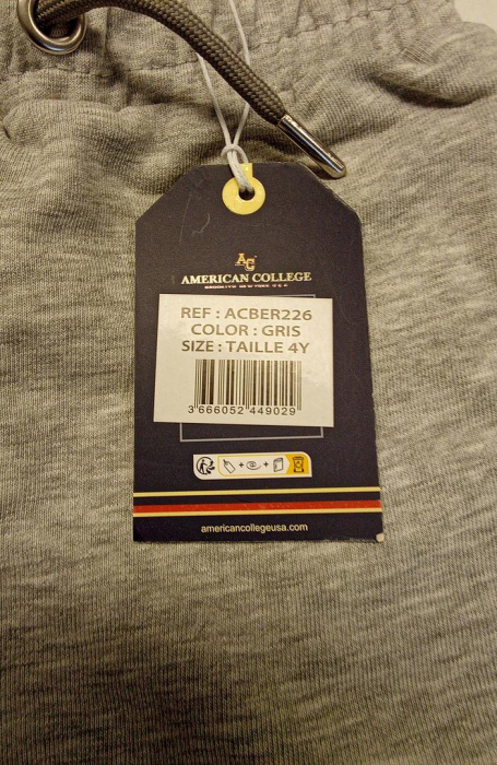 Pantaloni scurti pentru copii American College, unisex, gri, 4 ani [4]