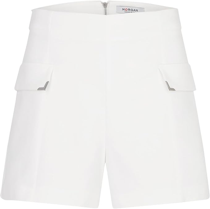 Pantaloni scurti pentru femei Morgan 241-SHOPY.F, cu taile inalta, alb, 36 [3]