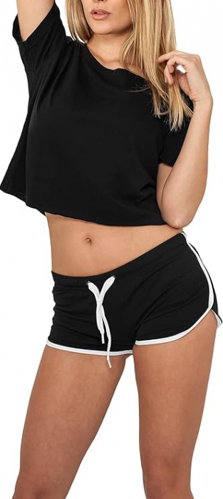 Pantaloni scurti pentru femei Urban Classics French Terry Hotpants, negru, XS [6]