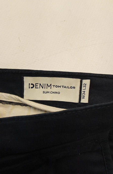 Pantaloni chino slim fit pentru bărbați TOM TAILOR, din denim, negru, 34W/32L [7]
