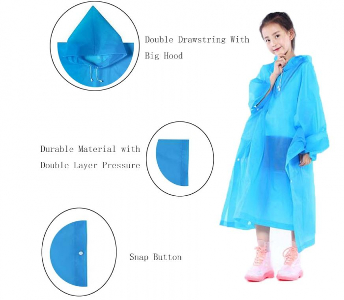 Pelerina de ploaie pentru copii YIPUETERNITY, alb [3]