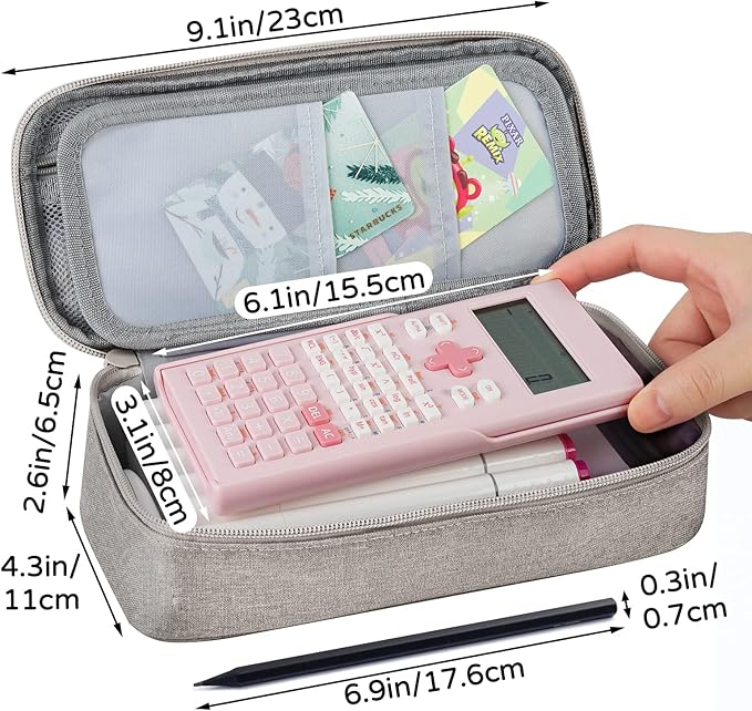 Penar pentru scoala WEMATE, 23 x 11 x 6 cm, gri [2]