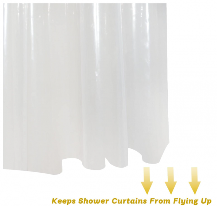 Perdea de duș fără cârlig YISURE, transparent, lățime 120 x înălțime 180 cm [6]