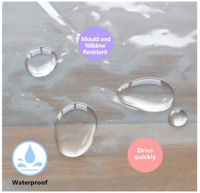 Perdea de duș fără cârlig YISURE, transparent, lățime 120 x înălțime 180 cm [8]