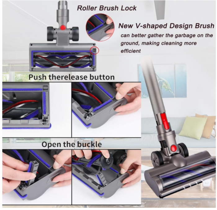 Perie pentru aspirator Dyson V7, V8, V10, V11, V15 cu 1 rola de schimb [7]