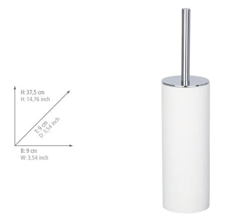 Perie WC cu suport WENKO Ida, 9 x 37.5 x 9 cm, Alb [2]