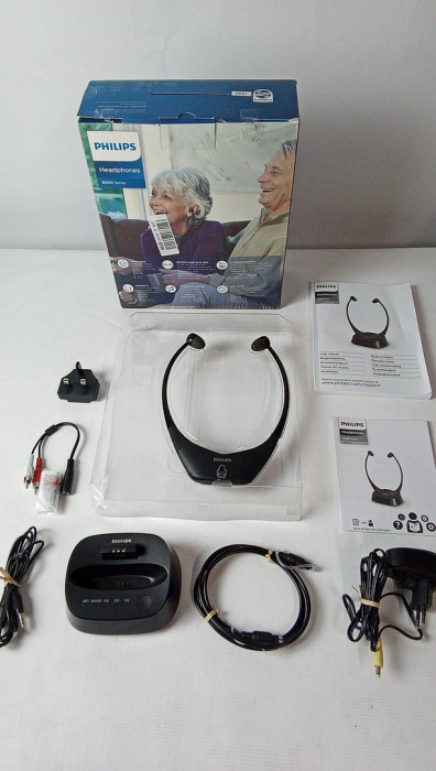 Philips E8005BK/10 Căști fără fir pentru televizor In-Ear cu conexiune digitală wireless, rază de 40 m [2]