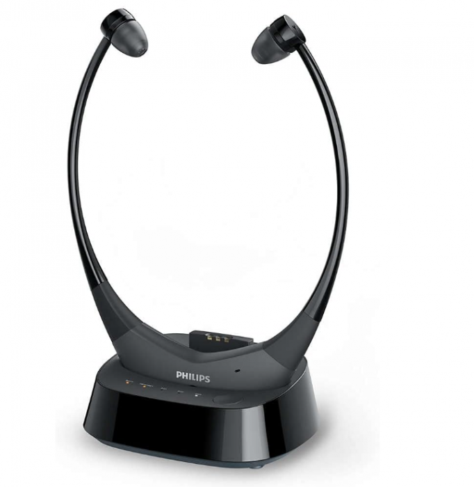 Philips E8005BK/10 Căști fără fir pentru televizor In-Ear cu conexiune digitală wireless, rază de 40 m [5]