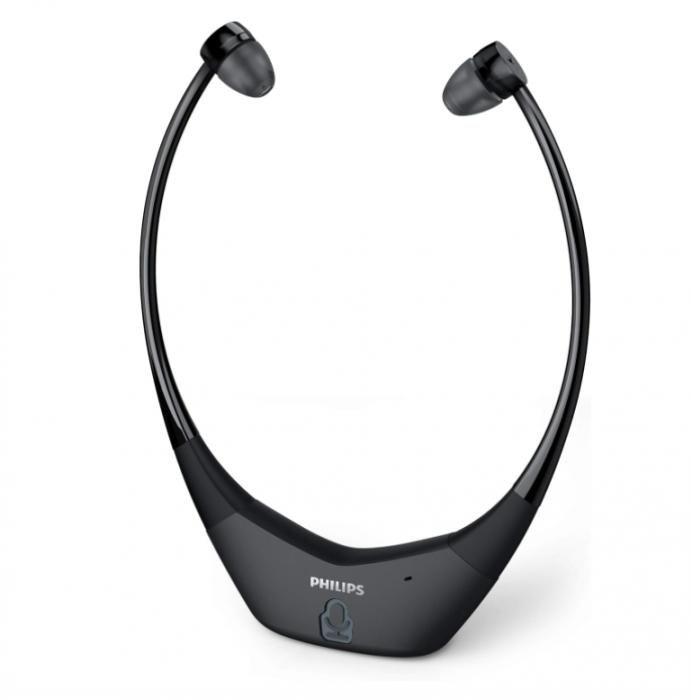 Philips E8005BK/10 Căști fără fir pentru televizor In-Ear cu conexiune digitală wireless, rază de 40 m [4]