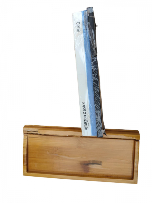 Piatra de ascutit cutite Amazon Basics, granulație dublă 1000/6000 cu bază de bambus antiderapant [6]