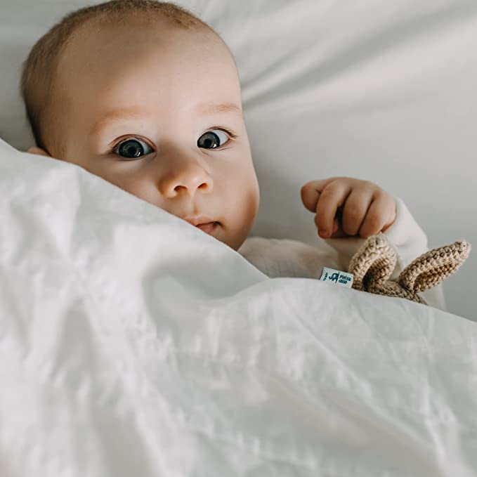 PIELSA Păturică pentru pătuț 100x120, igienică și respirabilă, toamnă-iarnă ALB NOU [4]