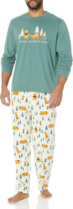 Pijama Amazon Essentials pentru bărbați cu Winnie de Pluș, din bumbac, Marimea L [5]