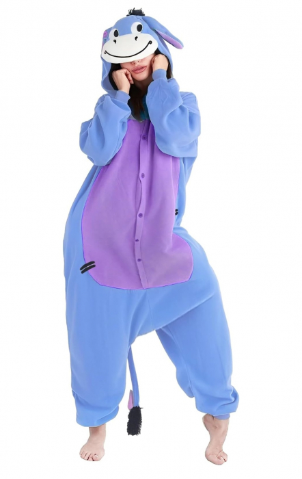 Pijama tip salopeta pentru adulti, model magar Eeyore din Winnie-the-Pooh, marime L [1]