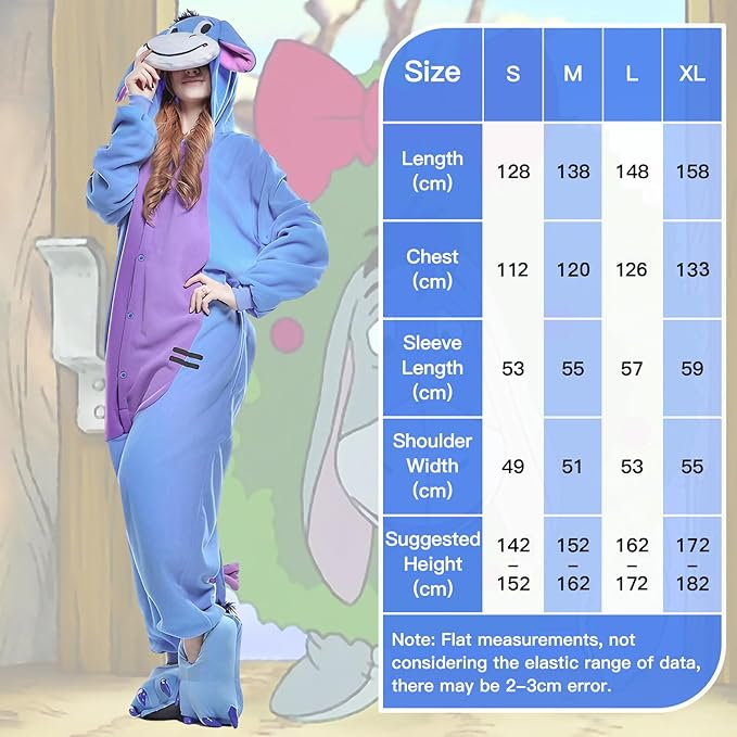 Pijama tip salopeta pentru adulti, model magar Eeyore din Winnie-the-Pooh, marime L [3]