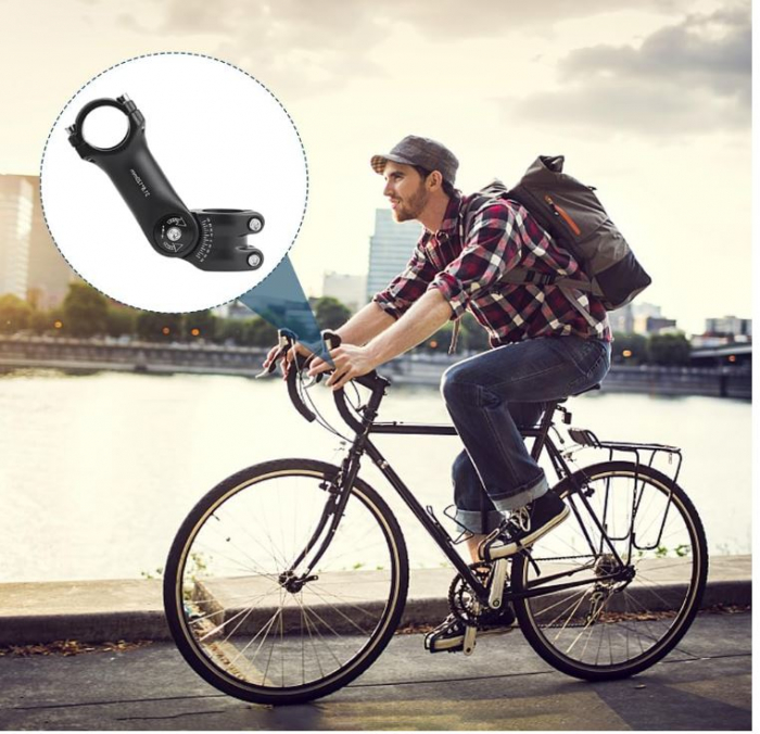 Pipa ajustabila pentru ghidon de bicicletă Getyjoe, 31.8 x 120 mm, 0-60 de grade [8]