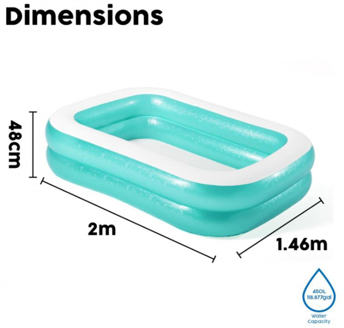 Piscina gonflabila, Bestway 54005 Family, 201 x 150 x 51 cm, pentru adulti si copii [9]