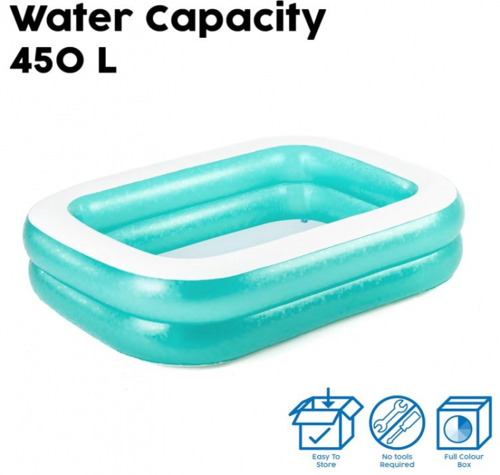 Piscina gonflabila, Bestway 54005 Family, 201 x 150 x 51 cm, pentru adulti si copii [8]
