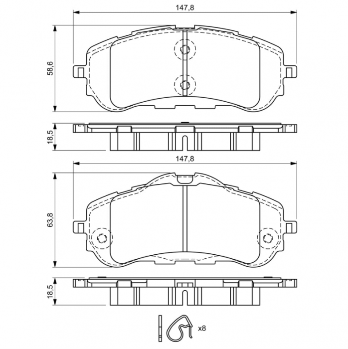 Plăcuțe de frână punte față Bosch BP1709 [2]