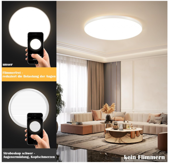 Plafoniera LED CBJKTX, 30 W, IP44 [4]