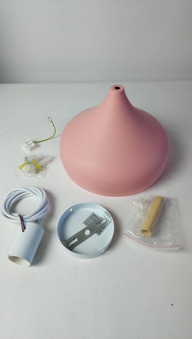 Plafoniera LED retro iDEGU, stil scandinav, E27, 24 cm, roz [2]