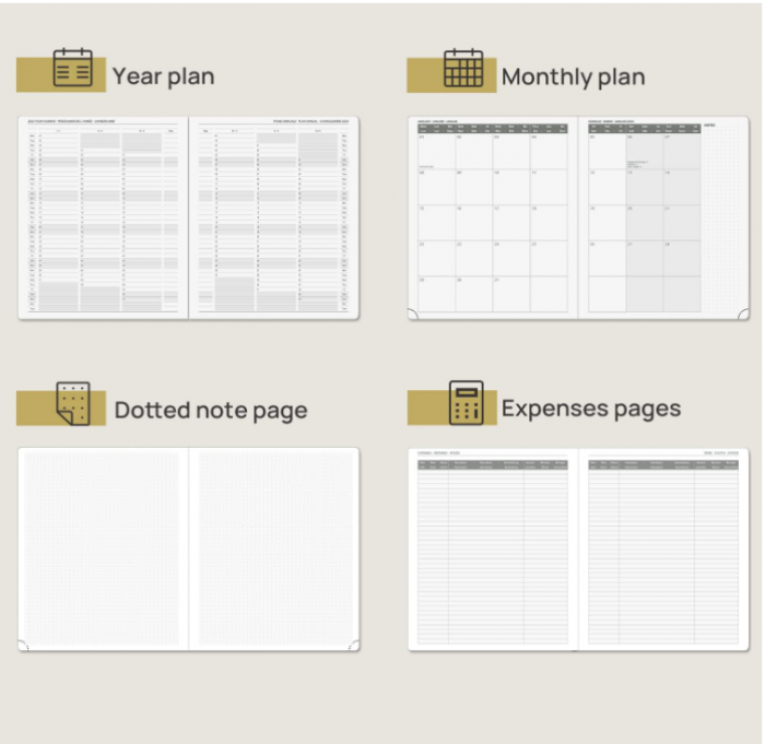 Planificator academic POPRUN 2023 2024, 26.5 x 21.5 cm, albastru [4]