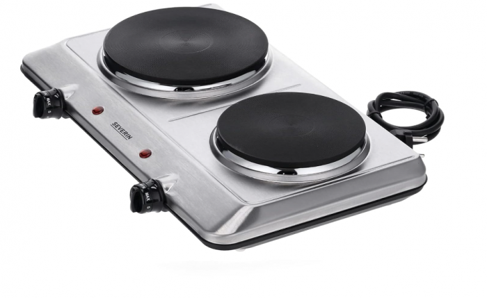 Plita electrica dubla SEVERIN DK 1014, 2500W, otel inoxidabil [6]