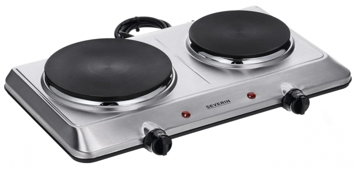Plita electrica dubla SEVERIN DK 1014, 2500W, otel inoxidabil [7]