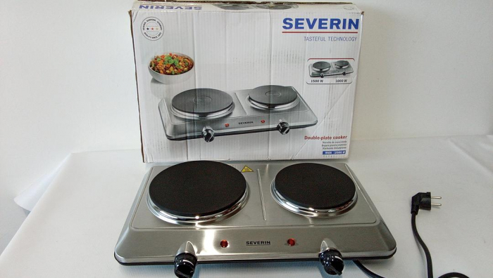 Plita electrica dubla SEVERIN DK 1014, 2500W, otel inoxidabil [4]
