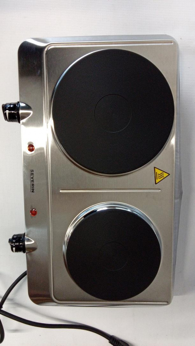 Plita electrica dubla SEVERIN DK 1014, 2500W, otel inoxidabil [2]