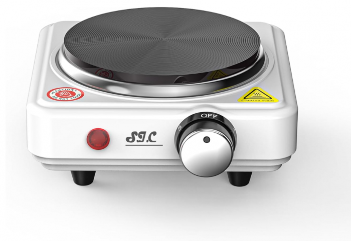 Plită electrică portabilă cu un ochi, pentru camping, 500 W, alb [5]