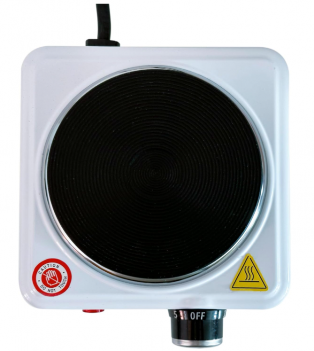 Plită electrică portabilă cu un ochi, pentru camping, 500 W, alb [3]