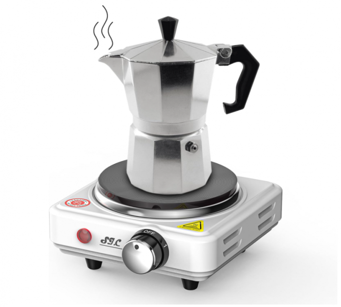 Plită electrică portabilă cu un ochi, pentru camping, 500 W, alb [6]