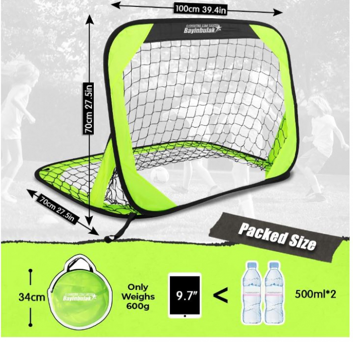 Poartă de fotbal pentru copii BAYINBULAK, 70 x 100 cm [4]