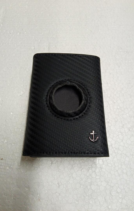 Portofel cu compartiment pentru Airtag TIMOXI, protectie RFID, pentru barbati, negru [3]