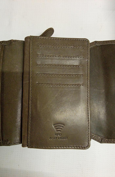 Portofel damă din piele naturală Benthill, cu protecție RFID, maro [4]