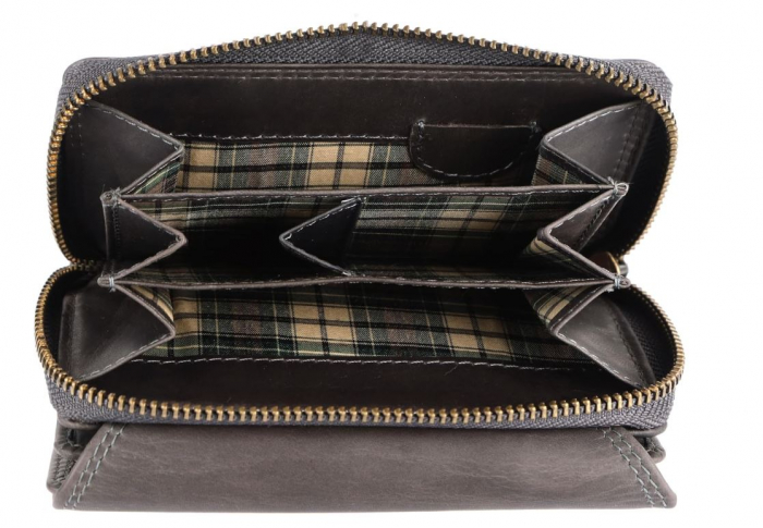 Portofel damă din piele naturală Benthill, cu protecție RFID, maro [8]