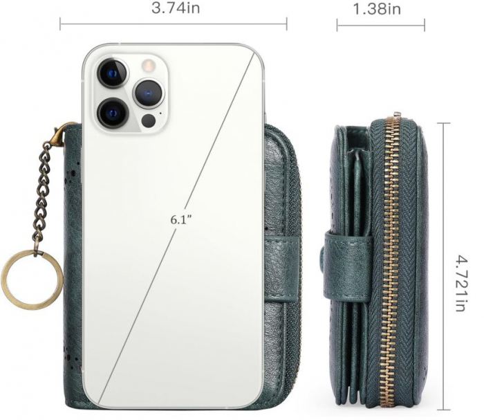 Portofel dama Best Wishes For You, din piele, protectie RFID, albastru [3]