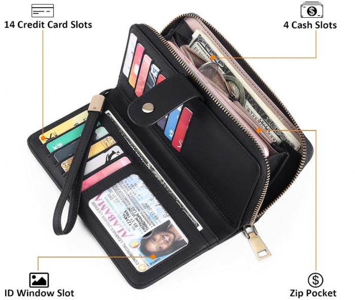 Portofel dama GAEKEAO, Protectie RFID, din piele [6]