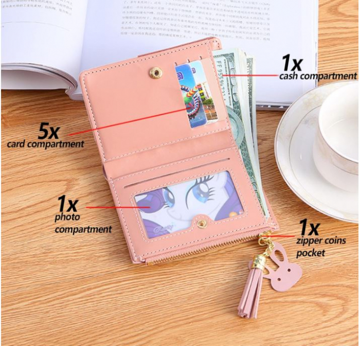 Portofel de dama DXIA din piele PU, roz [4]