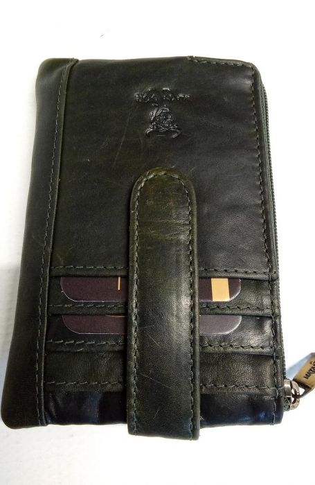 Portofel din piele MATADOR K-0111, protectie RFID, verde [4]