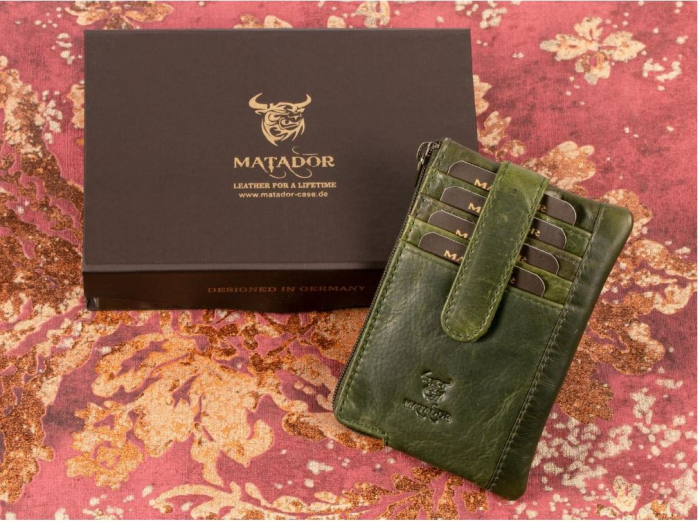 Portofel din piele MATADOR K-0111, protectie RFID, verde [7]
