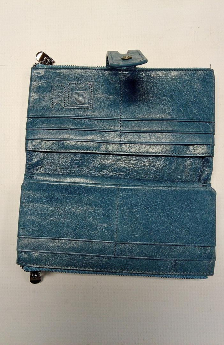 Portofel din piele pentru femei Contacts, cu protectie RFID, albastru [3]