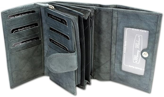 Portofel din piele pentru femei Money Maker, gri [3]