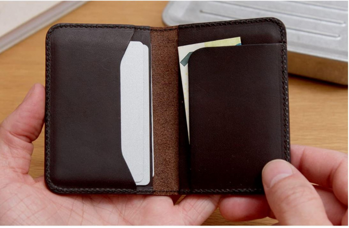 Portofel din piele tăbăcită vegetal Pack & Smooch, maro închis [5]