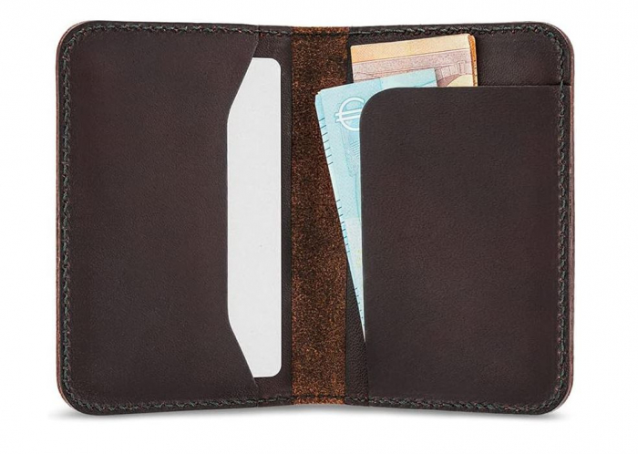 Portofel din piele tăbăcită vegetal Pack & Smooch, maro închis [4]