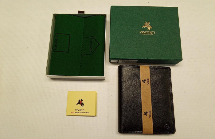 Portofel din piele Visconti Tuscany 49, protectie RFID, negru [2]