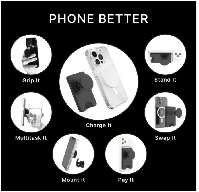 Portofel Popsockets de telefon, pentru carduri, compatibil cu MagSafe, negru [5]