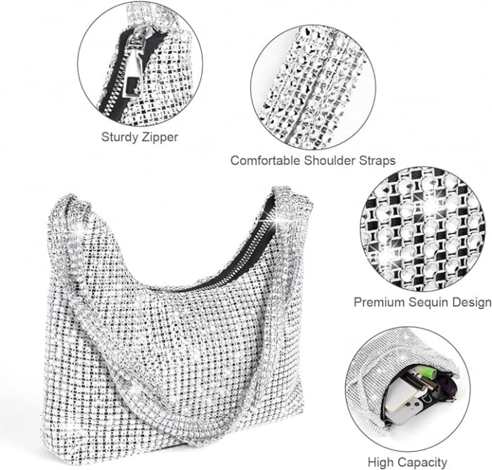 Poseta OSDUE pentru femei, Geanta de noapte, argintiu [5]