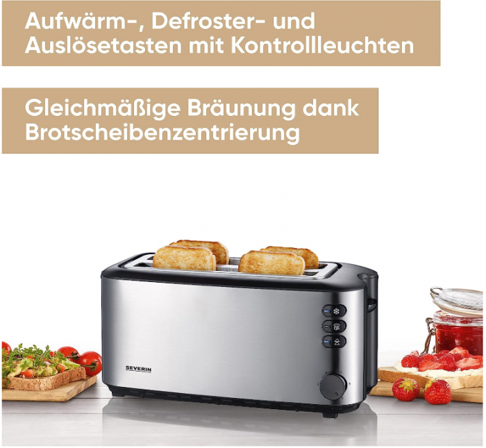 Prafjitor de pâine SEVERIN, 1400 W, oțel inoxidabil, AT 2509 [3]