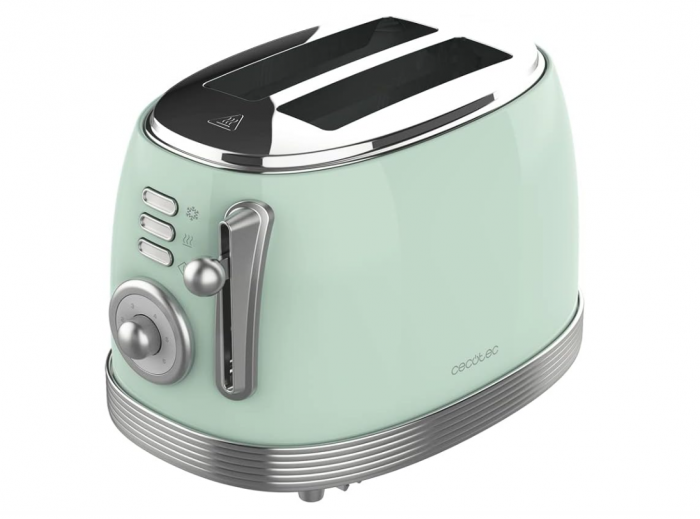 Prăjitor de pâine Cecotec Toast&Taste 800 Vintage Light Green, 850W, 2 Felii, verde, 03209 [1]